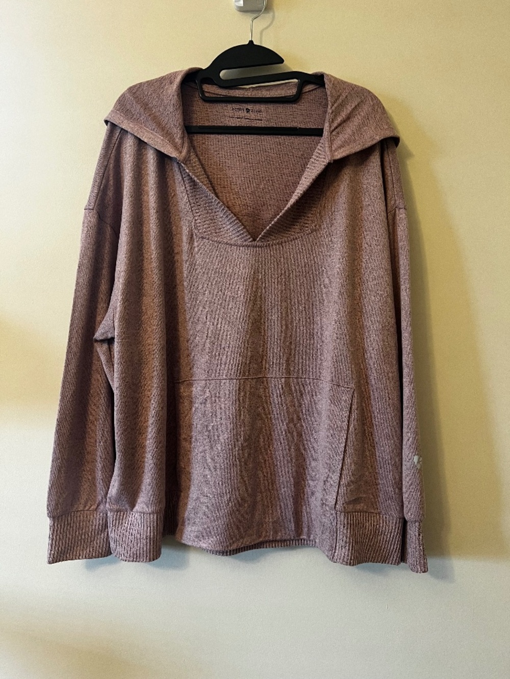 Active Zone 1X Deep V-Neck Hooded Sweater